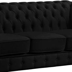 Schwarze Chesterfieldcouch Vinzenzo