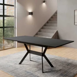 Schwarzer Ausziehtisch Damados