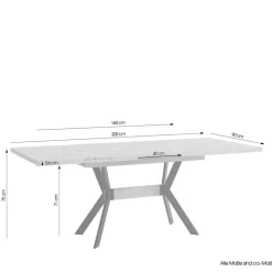 Schwarzer Ausziehtisch Damados