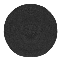 Schwarzer Jute Teppich Deway