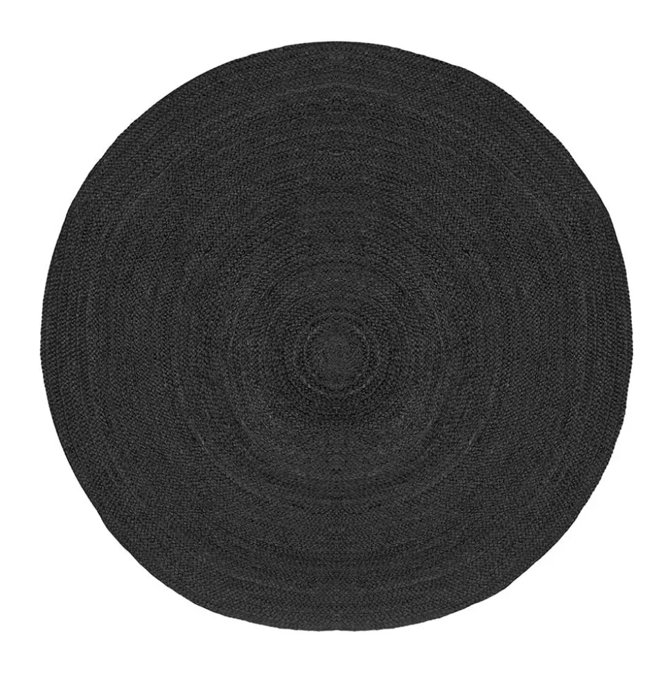 Schwarzer Jute Teppich Deway