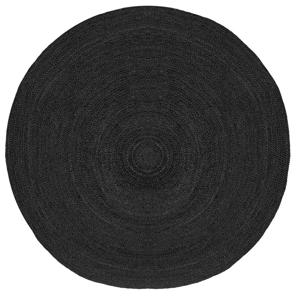 Schwarzer Jute Teppich Deway