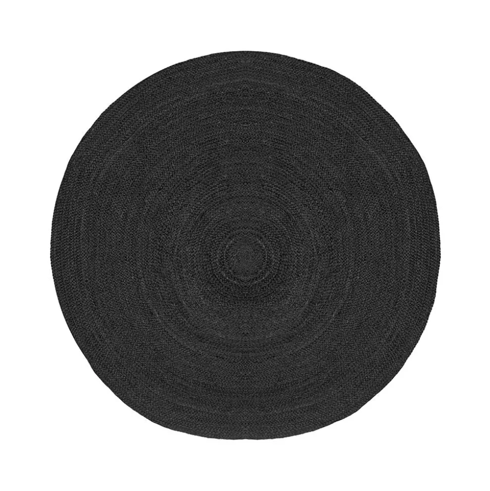 Schwarzer Jute Teppich Deway