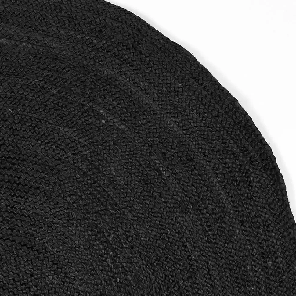 Schwarzer Jute Teppich Deway