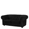 Schwarzes Chesterfield Ledersofa Vinzenzo