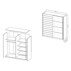 Schwebetürenkleiderschrank Salassos