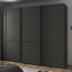 Schwebetürenschrank Dunkelgrau Hierro