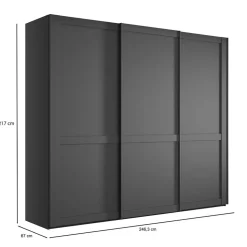 Schwebetürenschrank Dunkelgrau Hierro