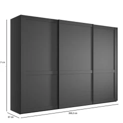 Schwebetürenschrank Dunkelgrau Hierro