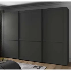 Schwebetürenschrank Dunkelgrau Hierro