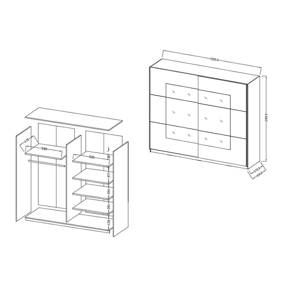 Schwebetürenschrank Jannik