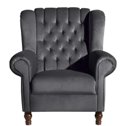 Sessel Anthrazit Samt Kean