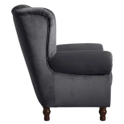 Sessel Anthrazit Samt Kean