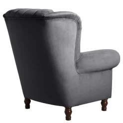 Sessel Anthrazit Samt Kean