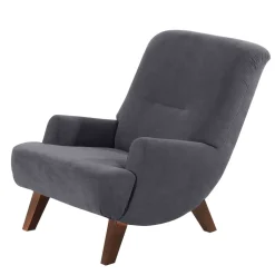 Sessel Anthrazit Velours Matrona