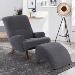 Sessel Anthrazit Velours Matrona
