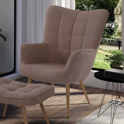 Sessel Beige Stoff Nofre