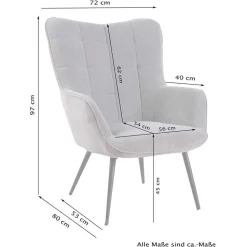 Sessel Beige Stoff Nofre