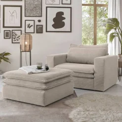 Sessel mit Fußhocker Edance