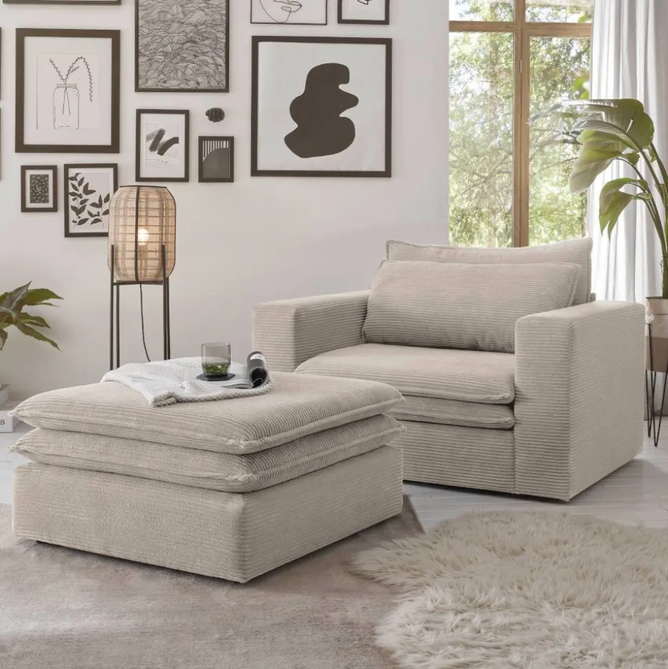 Sessel mit Fußhocker Edance