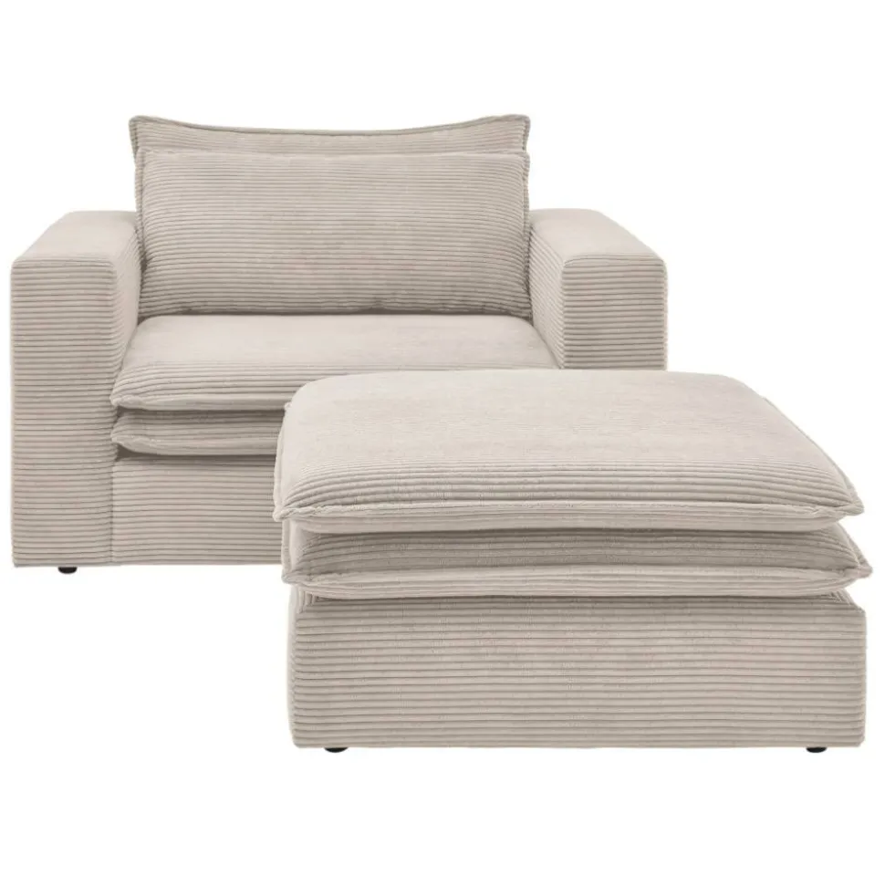 Sessel mit Fußhocker Edance