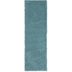 Shaggy Teppich Hellblau Wakono
