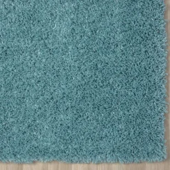 Shaggy Teppich Hellblau Wakono