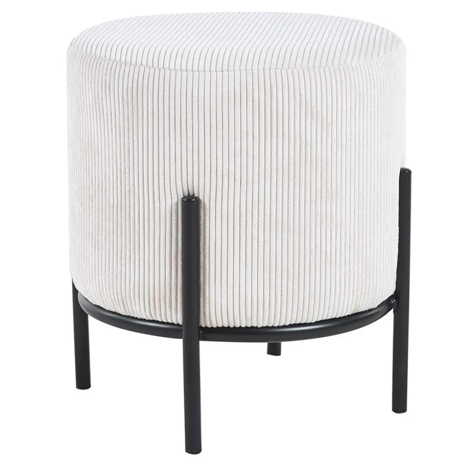 Sitzhocker Beige Cord Rozenna