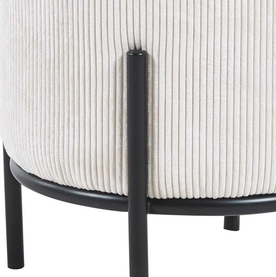 Sitzhocker Beige Cord Rozenna