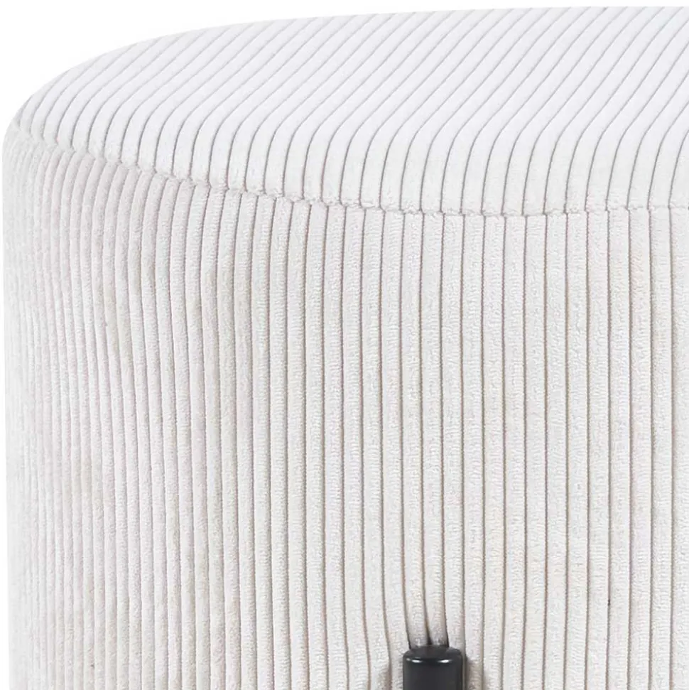 Sitzhocker Beige Cord Rozenna