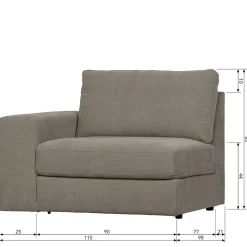 Sofa Element mit Armlehne links Fredoco
