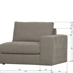 Sofa Element mit Armlehne rechts Fredoco