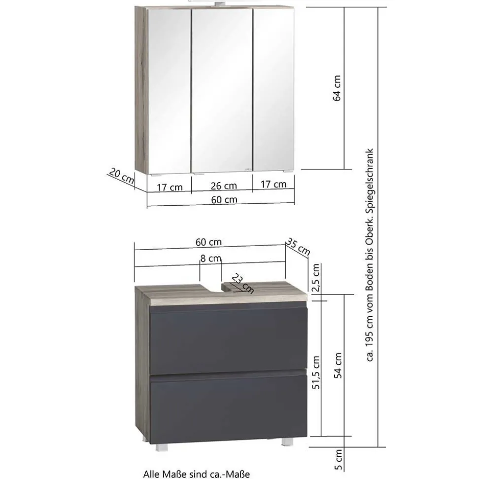 3-teiliges Badezimmer Set Fregato