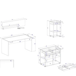4-teiliges Büromöbel Set Rascian