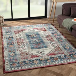 Teppich Vintage Look Kurzflor Miram