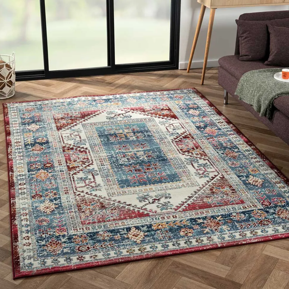 Teppich Vintage Look Kurzflor Miram