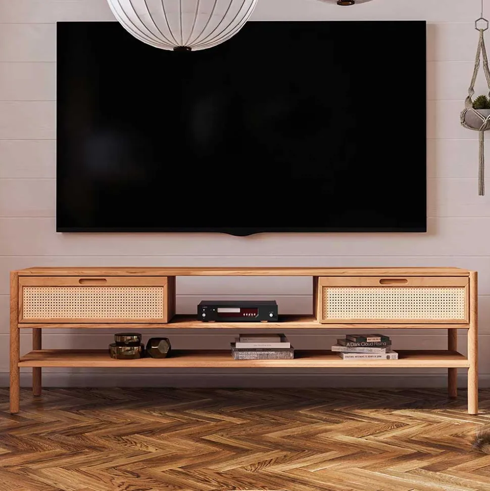 TV Lowboard mit Rattan Artjes