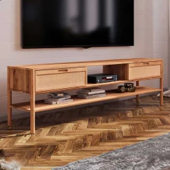 TV Lowboard mit Rattan Artjes
