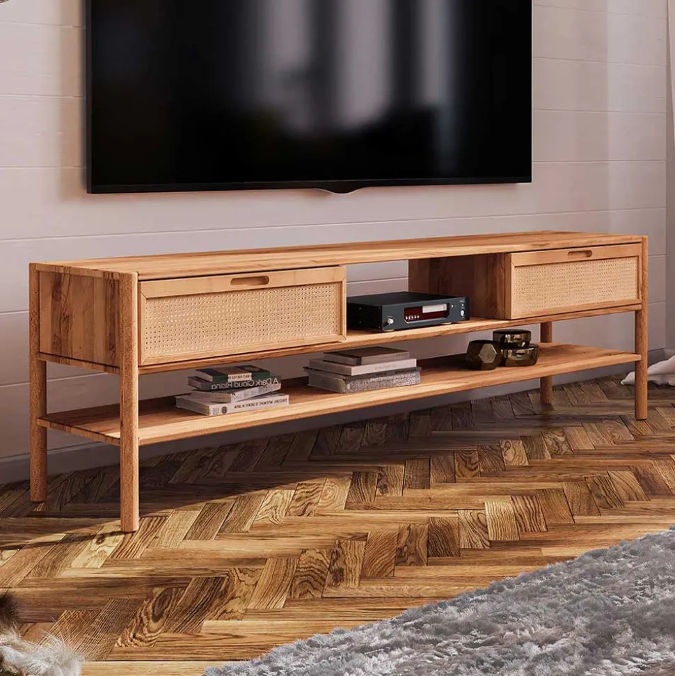 TV Lowboard mit Rattan Artjes
