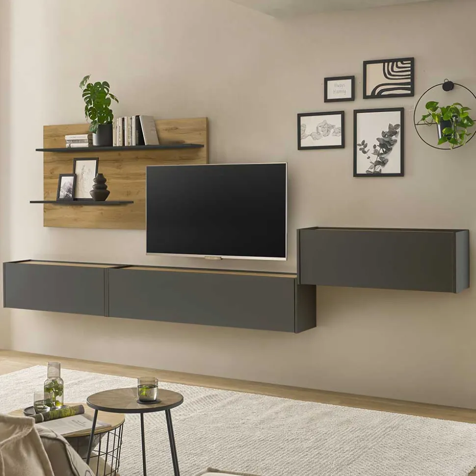 TV und Home Office Wohnwand Uzniana