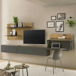 TV und Home Office Wohnwand Uzniana