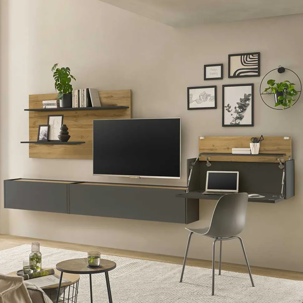 TV und Home Office Wohnwand Uzniana