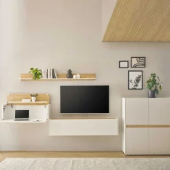 TV Wohnwand mit Homeoffice Rascian