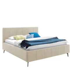Velours Polsterbett Beige Sonna