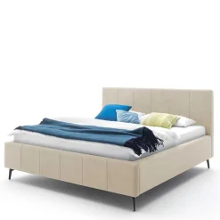 Velours Polsterbett Beige Sonna