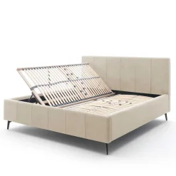 Velours Polsterbett Beige Sonna