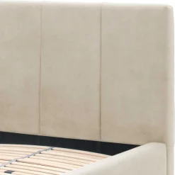 Velours Polsterbett Beige Sonna