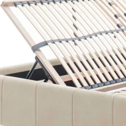 Velours Polsterbett Beige Sonna