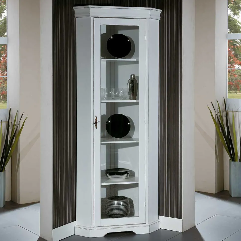 Vintage Eckvitrinenschrank Giralva