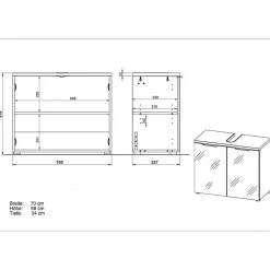 Waschbeckenunterschrank Gramos
